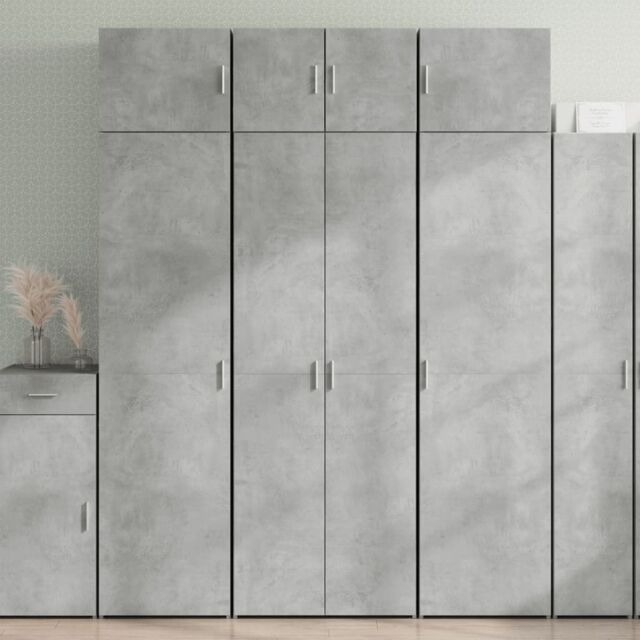 Berkfield Home Storage Cabinet Concrete Grey 70x42.5x225 cm Engineered Wood - image 1