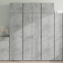 Berkfield Home Storage Cabinet Concrete Grey 70x42.5x225 cm Engineered Wood - thumbnail 1