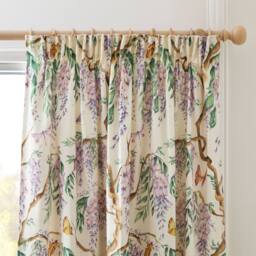 Voyage Maison Mariposa Fully Lined 100% Cotton Pencil Pleat Curtain Pair - Size: 117 cm width x 183 cm drop - thumbnail 3