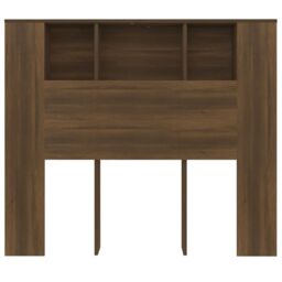 Berkfield Home Headboard Cabinet Brown Oak 120x18.5x104.5 cm - thumbnail 4