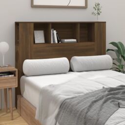 Berkfield Home Headboard Cabinet Brown Oak 120x18.5x104.5 cm - thumbnail 3
