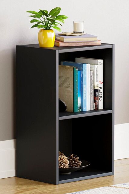 Home Discount Vida Designs Oxford 2 Tier Cube Bookcase Space-saving Storage in Black - image 1