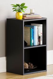 Home Discount Vida Designs Oxford 2 Tier Cube Bookcase Space-saving Storage in Black
