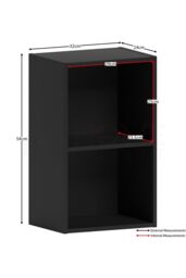 Home Discount Vida Designs Oxford 2 Tier Cube Bookcase Space-saving Storage in Black - thumbnail 2