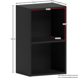 Home Discount Vida Designs Oxford 2 Tier Cube Bookcase Space-saving Storage in Black - thumbnail 7