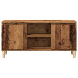 Berkfield Home TV Cabinet Old Wood 102x35x50 cm Engineered Wood in Brown - Size: 102 x 35 x 50 cm - thumbnail 4