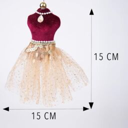 Shatchi Gold Ballerina 15cm - Christmas Hanging Decoration in Brown - thumbnail 2