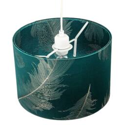 Happy Homewares Dark Emerald Green Cotton Jacquard Shade with Gold Foil Fern Design - Size: 12 inches - thumbnail 3