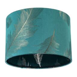 Happy Homewares Dark Emerald Green Cotton Jacquard Shade with Gold Foil Fern Design - Size: 12 inches - thumbnail 4