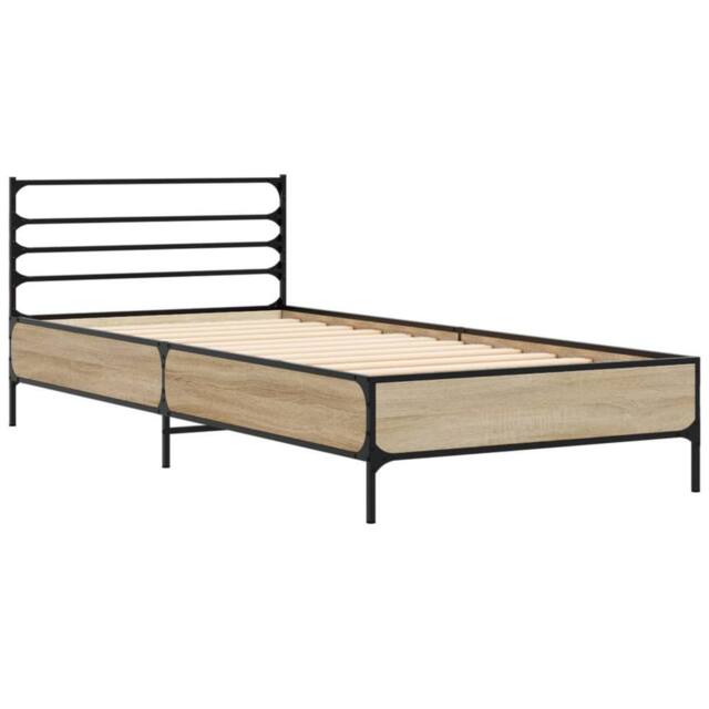 Berkfield Home Durable Bed Frame without Mattress Sonoma Oak 100x200 cm in Brown - image 1