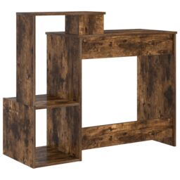 Berkfield Home Smoked Oak Computer Desk Smoked oak Engineered wood Standard in Brown - thumbnail 7