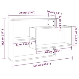 Berkfield Home Wall Shelf Grey Sonoma 104x20x58.5 cm Engineered Wood - thumbnail 6
