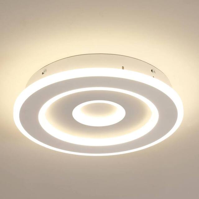 Goeco Ceiling Light LED White, 28W, Modern Round, 4500K, for Hallway Bedroom in White - image 1