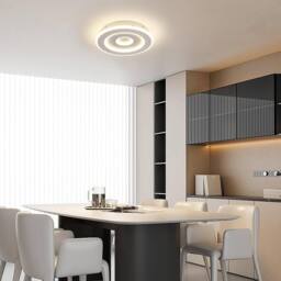 Goeco Ceiling Light LED White, 28W, Modern Round, 4500K, for Hallway Bedroom in White - thumbnail 3