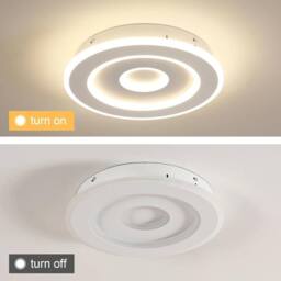 Goeco Ceiling Light LED White, 28W, Modern Round, 4500K, for Hallway Bedroom in White - thumbnail 8