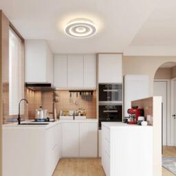 Goeco Ceiling Light LED White, 28W, Modern Round, 4500K, for Hallway Bedroom in White - thumbnail 5