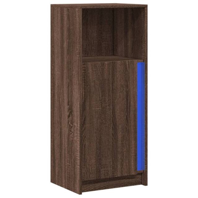 Berkfield Home Sideboard with LED Brown Oak 42.5x34x100 cm Engineered Wood - image 1