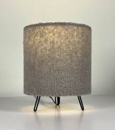 K LIVING Miami Grey Linen Table Lamp - thumbnail 2
