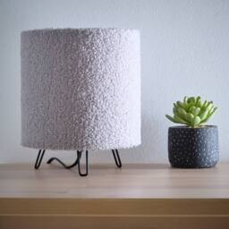 K LIVING Miami Grey Linen Table Lamp