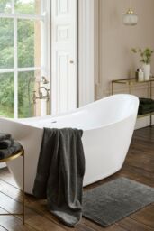 CHRISTY Reversible Hygro Luxury 100% Cotton 1800GSM Bath Rugs in Dark Grey - thumbnail 4