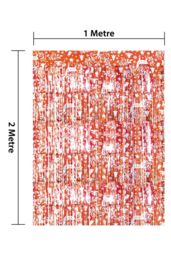 Netagon Shimmer Tinsel Curtain Reindeer Christmas Tree Design 3M x 1M Red - thumbnail 3