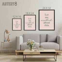 "Artery8 Let Me Overthink About This Pastel Pink Funny Framed Canvas Art Print - Size: W12"" x H16""" - thumbnail 4