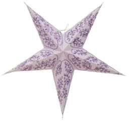 Orsina 5 Point Purple Paper Star, Cutout Star With Metallic Accents, Paper Origami Star, Decorative Paper Star in Pink - thumbnail 4