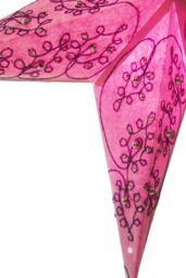 Orsina 5 Point Purple Paper Star, Cutout Star With Metallic Accents, Paper Origami Star, Decorative Paper Star in Pink - thumbnail 3