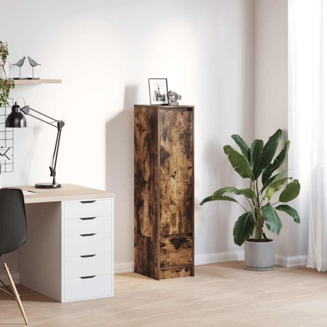 Berkfield Home Highboard Smoked Oak 29.5x34x119.5 cm Engineered Wood in Brown - image 1