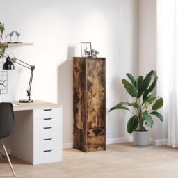 Berkfield Home Highboard Smoked Oak 29.5x34x119.5 cm Engineered Wood in Brown - thumbnail 1