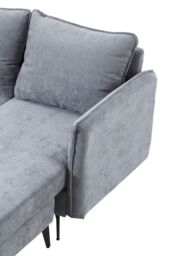 Living and Home 3-Seater Upholstered Corner Sectional Sofa in Grey - thumbnail 7