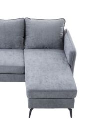 Living and Home 3-Seater Upholstered Corner Sectional Sofa in Grey - thumbnail 8