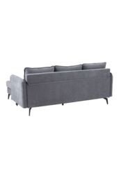 Living and Home 3-Seater Upholstered Corner Sectional Sofa in Grey - thumbnail 5