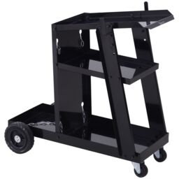 DURHAND Three Tier Welding Cart Universal Storage for Gas Bottles in Black - thumbnail 2