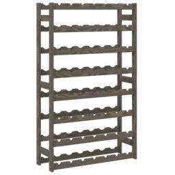 Berkfield Home Wine Rack for 56 Bottles Grey Solid Wood Pine - thumbnail 2