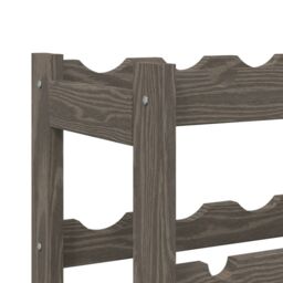 Berkfield Home Wine Rack for 56 Bottles Grey Solid Wood Pine - thumbnail 6