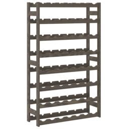 Berkfield Home Wine Rack for 56 Bottles Grey Solid Wood Pine - thumbnail 5