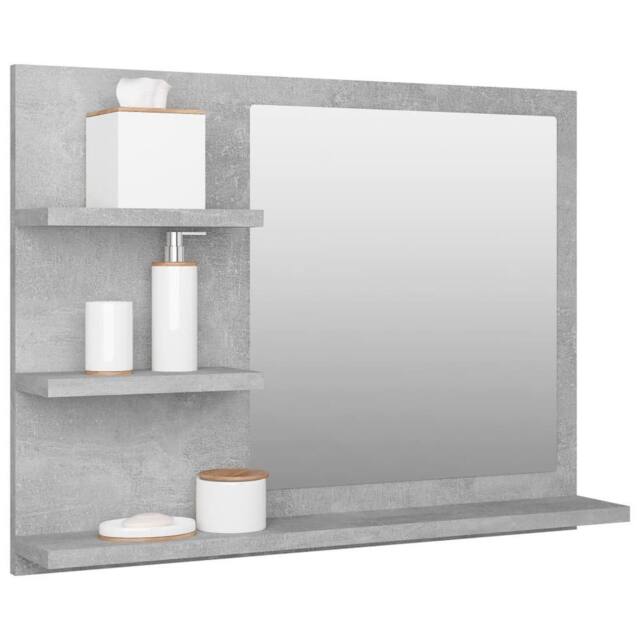 Berkfield Home Durable Bathroom Mirror Concrete Grey 60x10.5x45 cm Engineered Wood - image 1