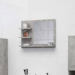 Berkfield Home Durable Bathroom Mirror Concrete Grey 60x10.5x45 cm Engineered Wood - thumbnail 2