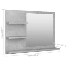 Berkfield Home Durable Bathroom Mirror Concrete Grey 60x10.5x45 cm Engineered Wood - thumbnail 7