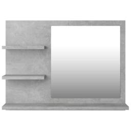 Berkfield Home Durable Bathroom Mirror Concrete Grey 60x10.5x45 cm Engineered Wood - thumbnail 4