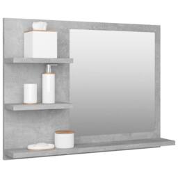 Berkfield Home Durable Bathroom Mirror Concrete Grey 60x10.5x45 cm Engineered Wood