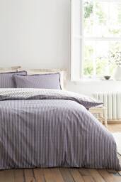 Bianca 'Amelie' 200 Thread Count Cotton Reversible Duvet Cover Set in Blue - Size: Double - thumbnail 2