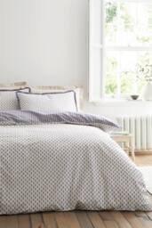 Bianca 'Amelie' 200 Thread Count Cotton Reversible Duvet Cover Set in Blue - Size: Double - thumbnail 1