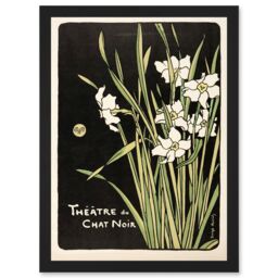 Artery8 Auriol Program Cover Theatre Chat Noir Vintage Advert Artwork Framed Wall Art Print A4 in Black - thumbnail 1