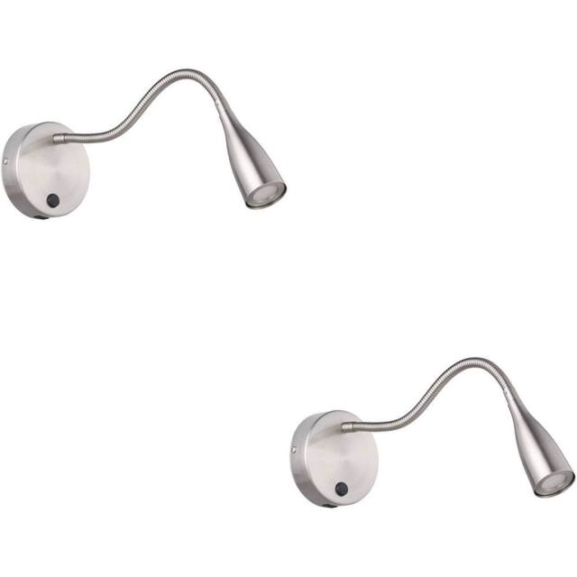 Loops 2 PACK Sleek Satin Nickel Wall Light - LED Indoor Lighting Fixture in Metallics - image 1