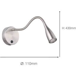 Loops 2 PACK Sleek Satin Nickel Wall Light - LED Indoor Lighting Fixture in Metallics - thumbnail 4