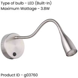 Loops 2 PACK Sleek Satin Nickel Wall Light - LED Indoor Lighting Fixture in Metallics - thumbnail 2