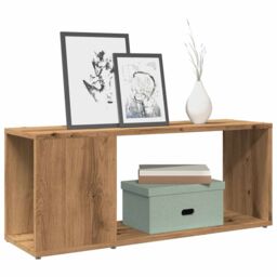 Berkfield Home TV Cabinet Artisan Oak 80x24x32cm Engineered Wood in Brown - Size: 80 x 24 x 32 cm - thumbnail 1