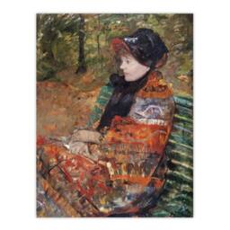 "Artery8 Autumn Portrait of Lydia in a Park Cassatt Wall Art Print Poster - Size: W24"" x H32""" - thumbnail 1